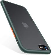 📱 torras shockproof iphone se 2020 case - military grade drop test, translucent matte back, slim design - midnight green [guardian series] logo