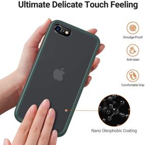 img 2 attached to 📱 TORRAS Shockproof iPhone SE 2020 Case - Military Grade Drop Test, Translucent Matte Back, Slim Design - Midnight Green [Guardian Series]