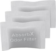 🗑️ itouchless 3-pack absorx odor trash can filters: activated carbon technology, biodegradable, standard size compartment absorbent logo