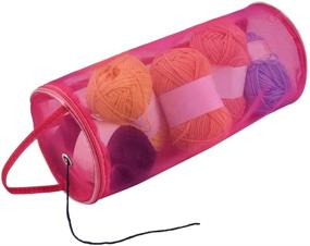 img 1 attached to 🧶 Katech Portable Yarn Storage Bags - Organize and Store 5 Standard Yarn Balls in Beige + Red - Ideal Knitting and Crochet Organizer Bags