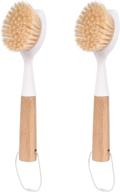 🧽 dish brush - bamboo handle, kitchen scrub brush for cleaning dish pots pans, sink dish scrubber - 2 pack logo