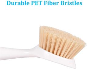 img 2 attached to 🧽 Dish Brush - Bamboo Handle, Kitchen Scrub Brush for Cleaning Dish Pots Pans, Sink Dish Scrubber - 2 Pack