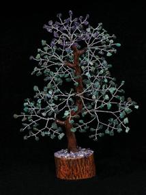 img 2 attached to 🌳 Crocon Amethyst & Emerald Gemstone Tree: Enhance Feng Shui, Attract Good Luck, and Prosper with this Chakra Balancing Money Bonsai - Reiki Healing Crystals Decoration Ornament Sculpture - Ideal Table Decor Gift (Size 10-12")