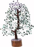 🌳 crocon amethyst & emerald gemstone tree: enhance feng shui, attract good luck, and prosper with this chakra balancing money bonsai - reiki healing crystals decoration ornament sculpture - ideal table decor gift (size 10-12") логотип