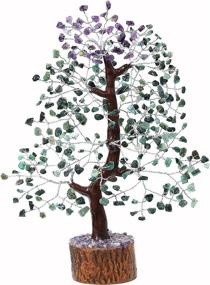 img 4 attached to 🌳 Crocon Amethyst & Emerald Gemstone Tree: Enhance Feng Shui, Attract Good Luck, and Prosper with this Chakra Balancing Money Bonsai - Reiki Healing Crystals Decoration Ornament Sculpture - Ideal Table Decor Gift (Size 10-12")