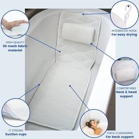 img 2 attached to 🛀 Luxury Full Body Bath Pillow for Bathtub: Spa Bath Pillows with Neck and Back Support - Perfect Bath Accessories for Soaking Tub. Ideal Home Spa Self Care Gifts for Mom & Birthday Gifts for Women.