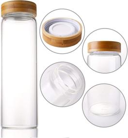 img 3 attached to 🍱 Lawei Set of 10 Glass Food Jars with Bamboo Lids - Food Storage Containers for Candy, Cookies, Rice, Sugar, Flour, Pasta, Nuts