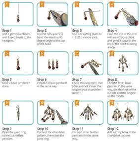 img 1 attached to 🌞 SUNNYCLUE 1 Box DIY 10 Pairs Chandelier Bohemian Earring Making Kit - Complete Set of Nickel Free Findings, Assorted Beads, Earring Hooks, and Instruction Guide