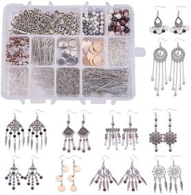 img 4 attached to 🌞 SUNNYCLUE 1 Box DIY 10 Pairs Chandelier Bohemian Earring Making Kit - Complete Set of Nickel Free Findings, Assorted Beads, Earring Hooks, and Instruction Guide