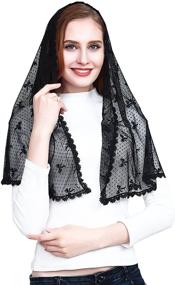 img 4 attached to Church Decoration Black Mantilla Chapel Women's Accessories