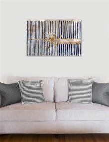 img 2 attached to 🖼️ Rivet Blue Stripes and Gold Burst Canvas Print Wall Art Decor by Amazon Brand, 36"x24" - Enhanced SEO