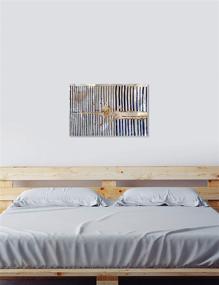 img 1 attached to 🖼️ Rivet Blue Stripes and Gold Burst Canvas Print Wall Art Decor by Amazon Brand, 36"x24" - Enhanced SEO