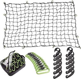 img 4 attached to 🚚 Seah Hardware 4x6 FT Super Duty Bungee Cargo Net for Truck Bed, Expands to 8x12 FT, 24 Universal Hooks, Small 4x4 Inches Mesh, Heavy Duty Car Rear Organizer Net