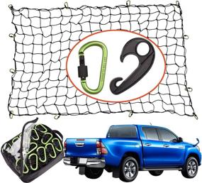 img 3 attached to 🚚 Seah Hardware 4x6 FT Super Duty Bungee Cargo Net for Truck Bed, Expands to 8x12 FT, 24 Universal Hooks, Small 4x4 Inches Mesh, Heavy Duty Car Rear Organizer Net