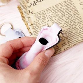 img 1 attached to Stylish Marble Chapstick Holder Set with Lipstick Pattern for Women - Perfect Stocking Stuffer
