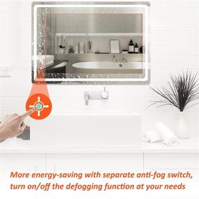 img 1 attached to 🪞 Premium 36"x28" LED Bathroom Mirror: Smart Touch, Anti Fog, Waterproof, Dimmable, Vertical and Horizontal Orientation