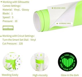 img 2 attached to 🌟 Glow in the Dark Vinyl Craft Roll - Light Green to Neon Green - 12in x 6ft - Permanent Adhesive - Ideal for Crafts, Signs, Scrapbooking, Lettering, and DIY Decorations!