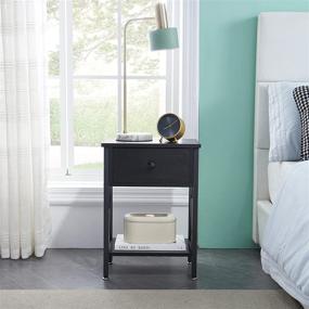 img 2 attached to VECELO Versatile Nightstands X Design Storage