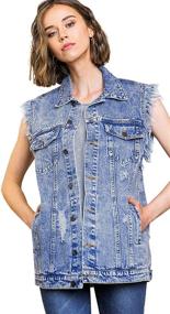 img 2 attached to Anna Kaci Oversized Sleeveless Distressed Pockets