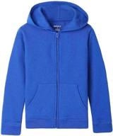 bienzoe boy's anti-pilling fleece school uniform hoodie with complimentary glove bonus logo