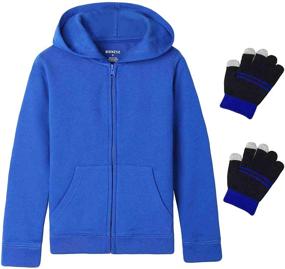 img 3 attached to Bienzoe Boy's Anti-Pilling Fleece School Uniform Hoodie with Complimentary Glove Bonus