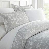 🌹 ultra soft rose pattern 3 piece duvet cover bed sheet set for twin/twin xl, light gray - ienjoy home hotel collection logo
