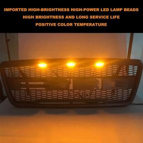 img 3 attached to 🚦 CIIHON Amber LED Front Grille Lights for Ford F150 F250 F350 Raptor (2010-2014, 2017-2021) and Dodge Ram 1500 (2013-2018) - Black Lens