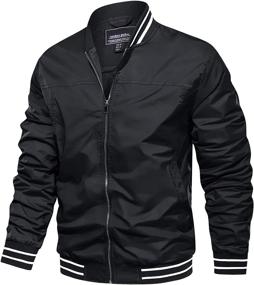 img 4 attached to 🧥 TACVASEN Men's Lightweight Bomber Jackets: Sleek Windbreaker for Spring and Fall