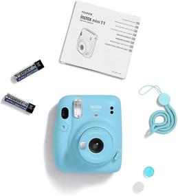 img 3 attached to 📸 Fujifilm Instax Mini 11 Camera Sky Blue Bundle: Fuji Instant Film Twin Pack, Colorful Case, Album, Stickers, & More