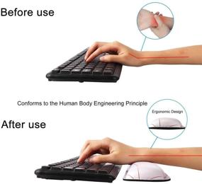 img 1 attached to 🖱️ Holilife Ergonomic Keyboard Wrist Rest and Mouse Pad Set - Pain Relief Memory Foam, Non-Slip Rubber Base - Pink Stripe - Home Office, Laptop, Gaming