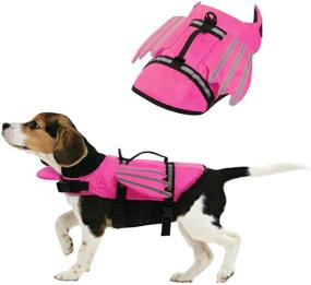 img 3 attached to 🐶 ESOEM Gameyly Dog Life Jacket: Ultimate Safety Swimsuit for Different Sizes Dogs, with Rescue Handle & Buoyant Wing Design