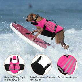 img 1 attached to 🐶 ESOEM Gameyly Dog Life Jacket: Ultimate Safety Swimsuit for Different Sizes Dogs, with Rescue Handle & Buoyant Wing Design