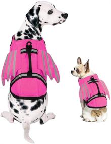 img 4 attached to 🐶 ESOEM Gameyly Dog Life Jacket: Ultimate Safety Swimsuit for Different Sizes Dogs, with Rescue Handle & Buoyant Wing Design