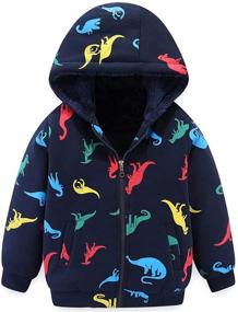 img 2 attached to 🦖 Dinosaur Boys' Clothing: Sherpa Fleece Jacket, Jackets & Coats