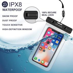 img 3 attached to 📱 ZEINZE 4 Pack Waterproof Phone Case Pouch: Ideal Protection for iPhone 11 Pro Max XS Max XR X 8 7 6S Plus, Galaxy Pixel - Up to 6.5 Inch Screens