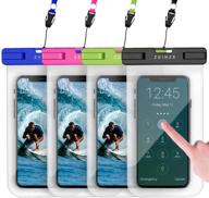 📱 zeinze 4 pack waterproof phone case pouch: ideal protection for iphone 11 pro max xs max xr x 8 7 6s plus, galaxy pixel - up to 6.5 inch screens logo