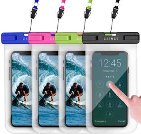 img 4 attached to 📱 ZEINZE 4 Pack Waterproof Phone Case Pouch: Ideal Protection for iPhone 11 Pro Max XS Max XR X 8 7 6S Plus, Galaxy Pixel - Up to 6.5 Inch Screens