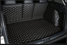 img 2 attached to FHJBP Custom Fit Trunk Cargo Liner for 2016-2021 Mazda CX-5: All-Weather Weatherbeater with Large Coverage, Black w/Gold Stitching, 2nd Row Splitted 2 Parts