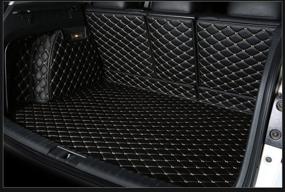 img 3 attached to FHJBP Custom Fit Trunk Cargo Liner for 2016-2021 Mazda CX-5: All-Weather Weatherbeater with Large Coverage, Black w/Gold Stitching, 2nd Row Splitted 2 Parts