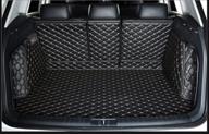 fhjbp custom fit trunk cargo liner for 2016-2021 mazda cx-5: all-weather weatherbeater with large coverage, black w/gold stitching, 2nd row splitted 2 parts logo