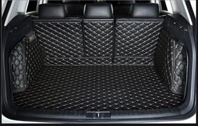 img 4 attached to FHJBP Custom Fit Trunk Cargo Liner for 2016-2021 Mazda CX-5: All-Weather Weatherbeater with Large Coverage, Black w/Gold Stitching, 2nd Row Splitted 2 Parts