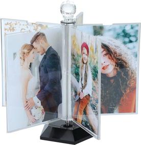 img 4 attached to 🖼️ ZEEYUAN Rotating Acrylic Photo Frame: DIY Multiple Picture Frame with 5 Double Sides and 10 Pcs of 4x6 Inch Photos | Windmill Design | 360° Rotation | Desktop Photo Display