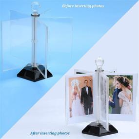 img 3 attached to 🖼️ ZEEYUAN Rotating Acrylic Photo Frame: DIY Multiple Picture Frame with 5 Double Sides and 10 Pcs of 4x6 Inch Photos | Windmill Design | 360° Rotation | Desktop Photo Display