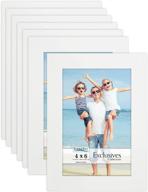 🖼️ icona bay 4x6 picture frames (white, 12 pack) – sturdy wood composite photo frame for table top or wall mount – sleek design from exclusives collection логотип