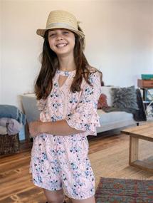 img 3 attached to 👗 Stylish Smukke Printed Sleeves Jumpsuits & Rompers with Convenient Pockets for Girls