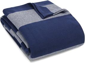 img 2 attached to 🛏️ Cozy and Hypoallergenic Eddie Bauer Boylston Collection Blanket - 100% Cotton, Lightweight, Breathable, Navy, Full/Queen Size!
