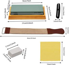 img 3 attached to 🔪 FULUDM точильный камень для затачивания ножей с кожаной подкладкой для оптимальной заточки