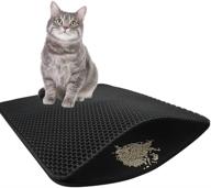 🐱 uwjxu waterproof cat litter mat with scatter control, easy-to-clean, and washable surface logo