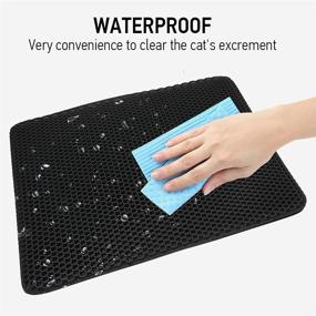 img 2 attached to 🐱 UWJXU Waterproof Cat Litter Mat with Scatter Control, Easy-to-Clean, and Washable Surface