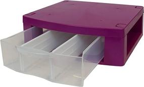 img 3 attached to 🔒 High-quality School Locker Drawer Organizer with 2 Dividers - Heavy Duty, Fits 12" Locker - (Magenta)